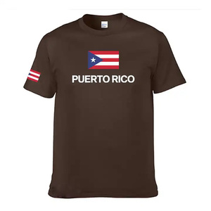 Elegante logotipo personalizado de gran tamaño transpirable Impresión de manga corta Bandera de <span class=keywords><strong>Puerto</strong></span> Rico camisetas para promoción - Product Image 5