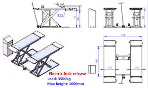 Ciseaux de levage central Portable, nouveauté, pour voiture, utilisation à domicile, <span class=keywords><strong>garage</strong></span>, verrouillage électrique, 3.5T, CE - Product Image 6
