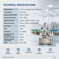 Machine d'étiquetage automatique PLC pour bouteilles rondes, en acier inoxydable, pour jus, cola, canettes, emballage en caisse en bois