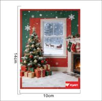 Cartes de vœux de Noël en papier couché de qualité supérieure, motifs classiques de fêtes, imprimées numériquement en relief pour une saison festive chaleureuse