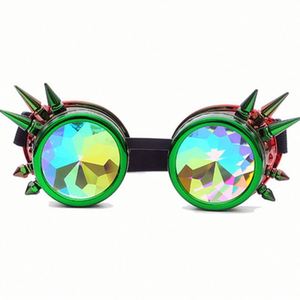Gafas de Sol Personalizadas con Logotipo Retro para Hombre y Mujer, Coloridas, Estilo Punk, Gafas de Fiesta Góticas Steampunk, Gafas de Caleidoscopio - Product Image 4