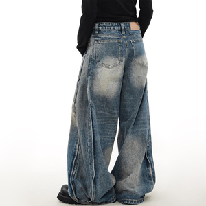 2026 nuovo arrivo pantaloni a palloncino in Denim larghi larghi da uomo con gamba larga in Jeans larghi per 2026 tendenza della moda - Product Image 4