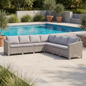 Juego de Sofás de Mimbre Sintético de Ratán Curvo para Jardín o Patio, Moderno, Duradero y de Lujo, con Cojines Extraíbles - Product Image 5