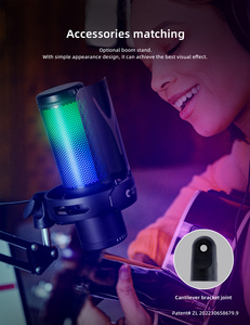 Micrófono profesional OEM de fábrica, condensador de transmisión en vivo, escritorio, RGB, USB, grabación, estudio de juegos, para <span class=keywords><strong>PC</strong></span>, nuevo - Product Image 4