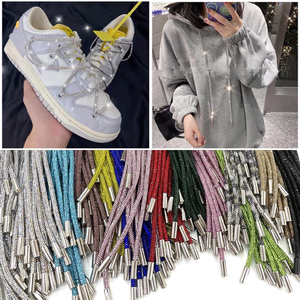 AB Crystal Rhinestone Shoe Laces Flat 3D Cordones con cordón para zapatillas y sudaderas Reemplazo Bling Glass Shoelaces Strings - Product Image 1