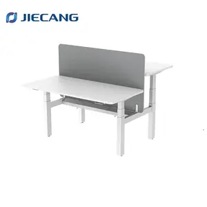 JIECANG OEM ODM Motorized Three-section Face To Face Office Workstation Modular Standing Desk