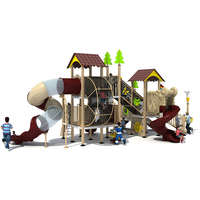 HUADONG-Parque infantil comercial de plástico de madera simulado para niños, patio de recreo al aire libre, artículos de parque infantil comercial, para uso en exteriores