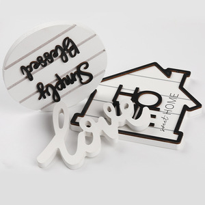 Ciondoli decorativi in legno per la <span class=keywords><strong>casa</strong></span> lettera <span class=keywords><strong>inglese</strong></span> in legno creativa per decorazioni per vassoi - Product Image 3