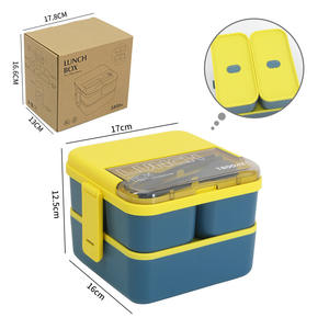 1800ml Portable Food Container for Adult School with Tableware Plastic Kids Bento <b>Lunch</b> <b>Box</b> Set - Product Image 6