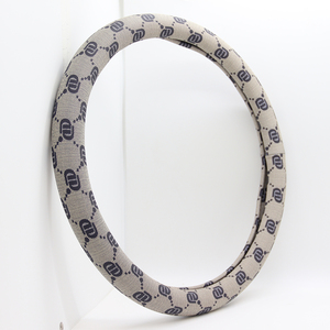 LH888 Araba Direksiyon Simidi Kılıfı 1.1mm Çevre Dostu PVC Deri Gümüş Gri Lacivert D Harfli Monogram Oto İç Aksesuarları Toptan Satış - Product Image 5