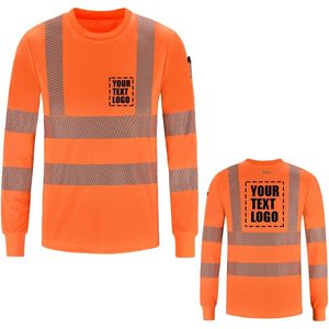 Chemise de sécurité réfléchissante haute visibilité FOXA pour hommes, manches longues, polyester, vêtements de travail, logo personnalisé, impression par transfert thermique - Product Image 1