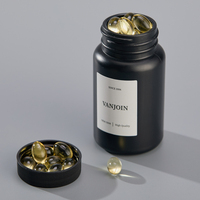 100ml 100cc noir mat HDPE récipient de capsule en plastique bouchon à vis vide de qualité alimentaire pour bouteilles de supplément de médecine de santé