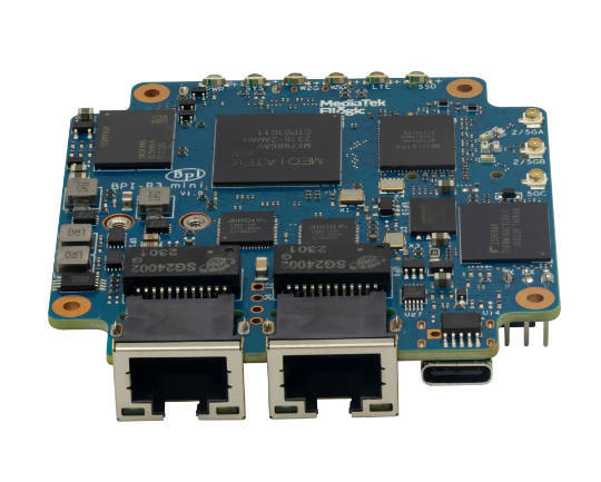 Banana Pi BPI-R3 Development Board MediaTek MT7986 A53 2G DDR 8G EMMC Support WiFi 6 2 X 2.5GbE Port Open Source