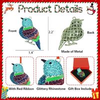 Porte-clés créatif colibris en cristal, pendentif de voiture, porte-clés en métal pour sac de femme, petit cadeau, vente en gros