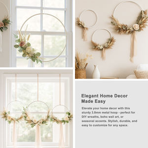 Cercles en métal faits à la main pour artisanat, macramé, attrape-rêves, centres de table floraux, cercles de mariage, couronnes DIY - Product Image 5