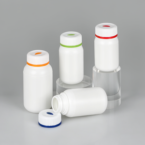 ขวดพลาสติก HDPE ขนาด 100 มล. 150 มล. 200 มล. 250 มล. พร้อมฝาปิดวงแหวนหลากสี - Product Image 5