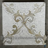 Mosaïque en marbre blanc d'Est pour la décoration murale, motif de bande linéaire, carreaux de mosaïque
