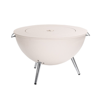 Table de brasero moderne au charbon de bois 70 cm, petite, entièrement métallique, finition pierre, autoportante, grill d'extérieur portable en acier inoxydable 304 pour la cuisson