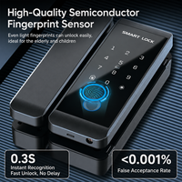 Serrure de porte en verre intelligente TTLock, mot de passe, sans clé, sans perçage, déverrouillage par application Bluetooth pour bureau, hôtel