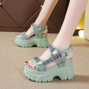 Sandalias Deportivas de Plataforma Abierta para Mujer, de Lujo, Originales, de Alta Calidad, con Tacón, Plantilla Transpirable de PU, Logotipo de Diamantes, Verano 2026, Personalizadas - Product Image 2