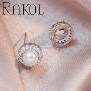 Rakol EP2258 forma rotonda di <span class=keywords><strong>perle</strong></span> <span class=keywords><strong>coltivate</strong></span> d'acqua dolce grandi gioielli di <span class=keywords><strong>perle</strong></span> <span class=keywords><strong>orecchini</strong></span> <span class=keywords><strong>orecchini</strong></span> donna orecchino - Product Image 3