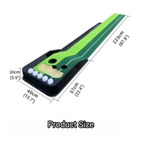 Tapis de putting portable GVM Golf Premium avec retour automatique de balle, barrière de piste, équipement d'entraînement intérieur/extérieur en PP