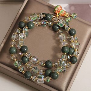 Multi-Gemstone Stone Beads for Women Multi-layered <b>Crystal</b> <b>Bracelet</b> with Incense Beads Women Three-Circle Gourd Pendant <b>Bracelet</b> - Product Image 6