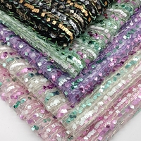 Nouveau design respirant en jacquard avec broderie de paillettes, tissu brodé en maille à paillettes droites unies de 5 mm