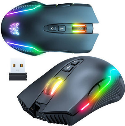 ONIKUMA CW905 Rechargeable 2.4G Wireless Gaming Mouse RGB Light Computer Mice USB Receiver with Adjustable Maximum 3600DPI
