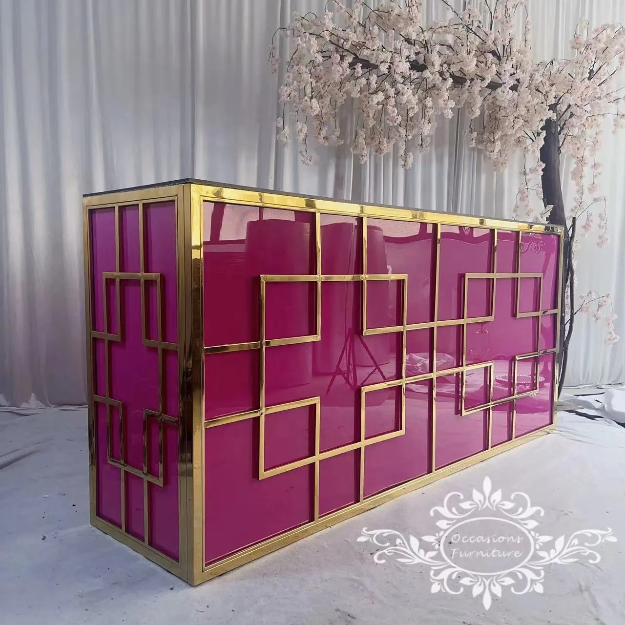 変更可能な色のステンレス鋼バーラックカウンター結婚式の家具テーブル
