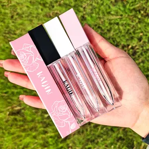 3ml 5ml 7ml 8ml 10ml, tubes de brillant à lèvres carrés en plastique or rose pour cosmétiques, emballage avec baguettes en stock - Product Image 1