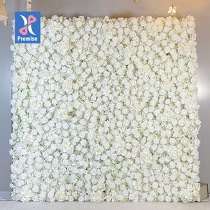 Promesa rosa blanca y Hortensia Blanca Flor artificial pared boda pared telón de fondo Decoración - Product Image 1