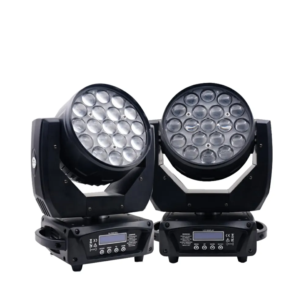 19*15 Rgbw 4 In 1 Stage Moving Head Wash Beam Light 19 Pcs 15W Zoom Led Wash Lights