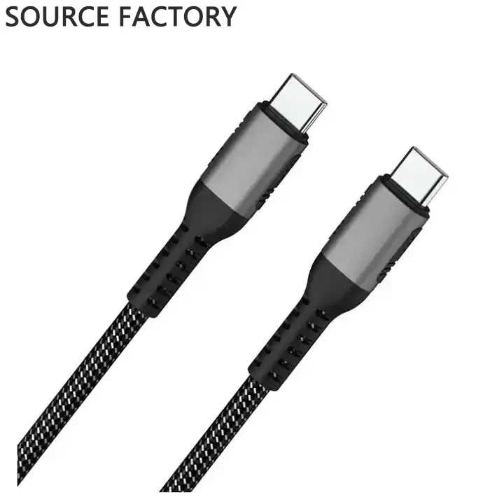 Pd 100w 10Gbps 5a 1 מ 'ניילון קלוע מטען מהיר USB סוג c כבל USB סוג c כדי USB מטען c מסוג USB