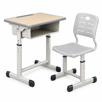 Ensemble de bureau et chaise d'école ergonomique à dossier réglable en hauteur pour école internationale