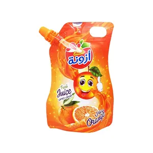 Bolsa de embalaje de alimentos de aceite potable de jugo de fruta de diseño especial con PICO para Mango/fresa/jugo de naranja