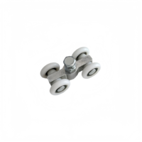 Roulette de porte coulissante en alliage d'aluminium avec roue en nylon pour quincaillerie de porte vitrée, faible friction, mouvement silencieux et fluide