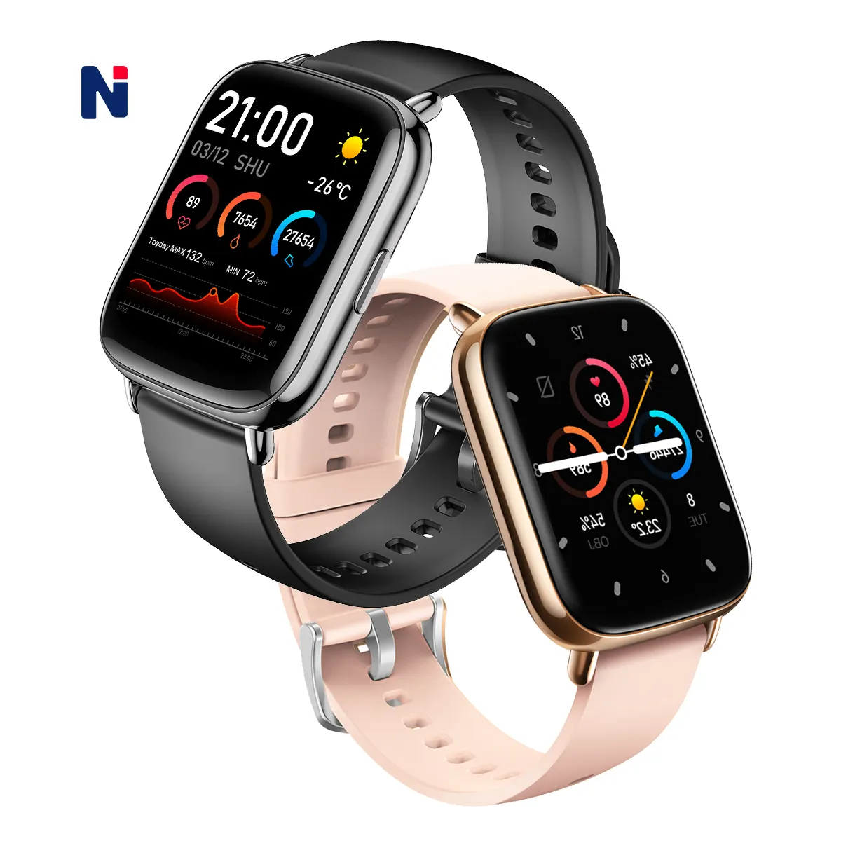 Nym04 smartwatch esportivo com gps, relógio inteligente de temperatura corporal de alta qualidade, à prova d' água, segunda mão, novo