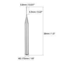 Fraise à gravure en carbure non revêtue RUIMENG 0,8 mm à 10 cannelures, pour routeur CNC, machine à PCB, queue de 1/8 po, bord de coupe de 0,22 po