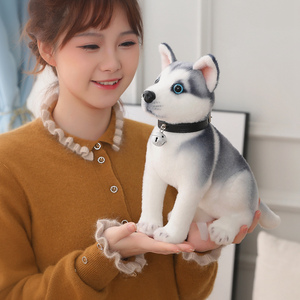 Đồ Chơi Thú Nhồi Bông Husky, Cuddly <span class=keywords><strong>Puppy</strong></span> Dog Plush Toy <span class=keywords><strong>Wolf</strong></span> Thú Nhồi Bông Có Cổ Và Chuông Nhỏ - Product Image 2