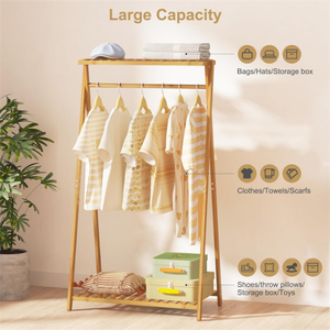 Moderno Appendiabiti Portatile in Legno per Bambini, Organizzatore con Ripiani per Vestiti, Ideale per Ingresso, Camera da Letto e Soggiorno - Product Image 3