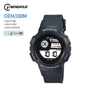 Montre de sport numérique LED pour enfants, garçons, WR30M, résistante aux chocs, lumineuse, alarme, chronomètre, 12/24H, montre de sport numérique, 6 couleurs, OEM
