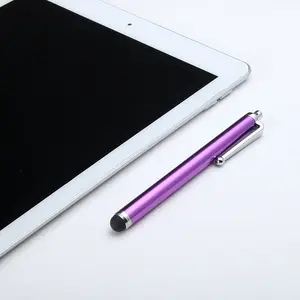 Stylet de style crayon en métal de mode, stylo capacitif de tablette de téléphone portable d'écran sensible universel mince mince