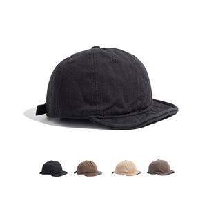 Mới đến rửa bông đau khổ ngắn vành 6 bảng CHA mũ tùy chỉnh thêu logo cổ điển <span class=keywords><strong>Snapback</strong></span> mũ - Product Image 1