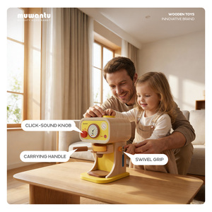 Machine à café en bois pour enfants Muwantu, <span class=keywords><strong>jouet</strong></span> de simulation, ensemble d'accessoires de <span class=keywords><strong>cuisine</strong></span> pour tout-petits, certifié EN71, commandes simulées - Product Image 3