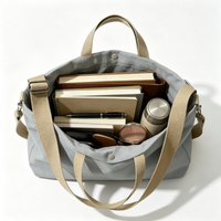Sac fourre-tout ouvert en toile unie avec logo brodé personnalisé, sac à main pour femmes, sac à bandoulière réutilisable multifonctionnel, cadeaux promotionnels d'entreprise