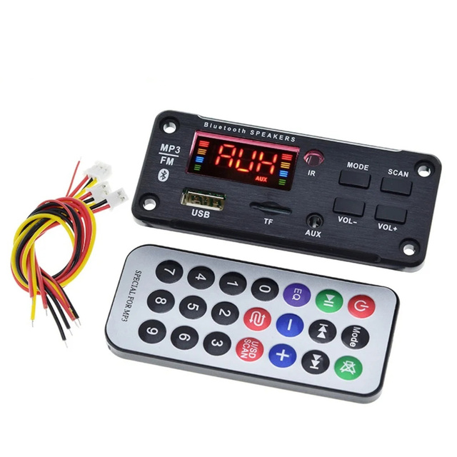 MP3 Decoder Board Color Screen BT V5.0 Car MP3 Player USB Recording Module FM AUX Radio For Speaker