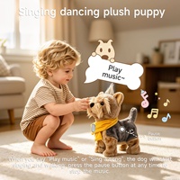 Jouet pour enfant Tumama : Chiot Yorkshire Terrier réaliste en peluche, haute qualité, avec commande vocale et fonction marche sur piles