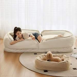 Simplicité moderne réglable <span class=keywords><strong>lit</strong></span> pour humains et chiens énorme pouf paresseux canapé pour personnes nid de chien confortable chenil zone de couchage - Product Image 6