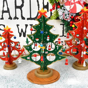 Hatty Factory Wholesale DIY Desktop Christmas <b>Tree</b> Assembly Toys New Year Party Gifts Wooden Xmas Decorations - Product Image 5